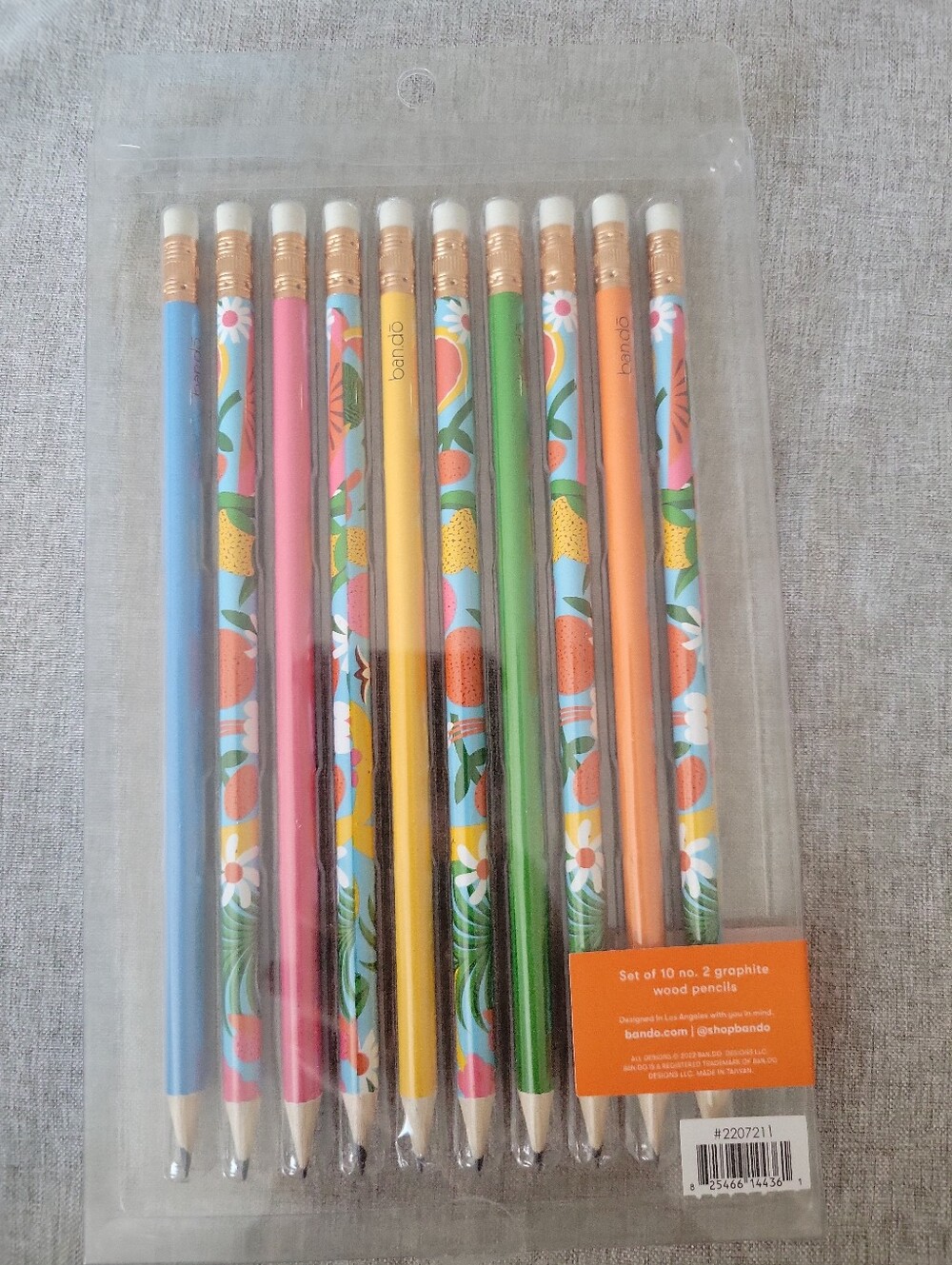 Ban.do Write On Pencil Set Of 10 Tutti Fruity